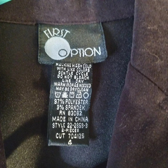 First Option Rich Eggplant Velvet Button Blazer - Picture 2 of 4